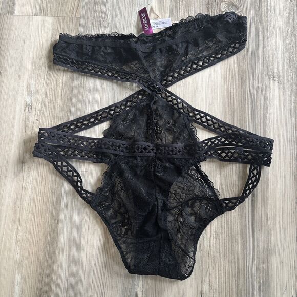 Adore Me Zig Zag Criss Cross Lace Lingerie NWOT Size xL - Picture 1 of 10